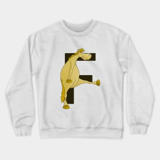 Pony Monogram Letter F Crewneck Sweatshirt